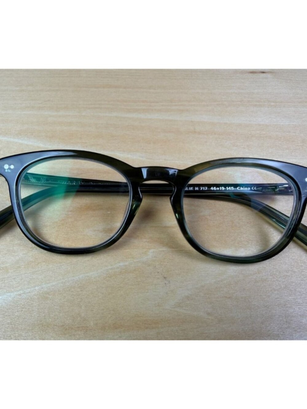 Warby Parker Malik Narrow 717 Striped Cypress Green Eyeglasses 46-19-145 Frames